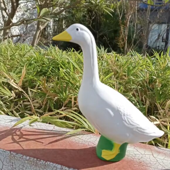 The Unbranded Brand Other - 18cm Large White Goose Garden Decor Unique Outdoor Garden Landscape Animal Statu